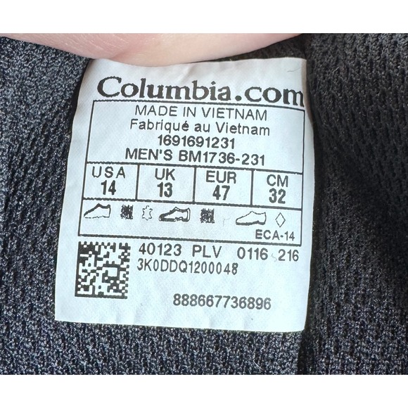 Columbia Waterproof Men's Hiking Boots Brown Size 14 - Picture 15 of 15